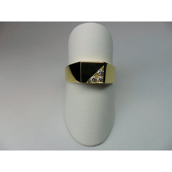 Square Plate Ring Yellow Gold 3st.